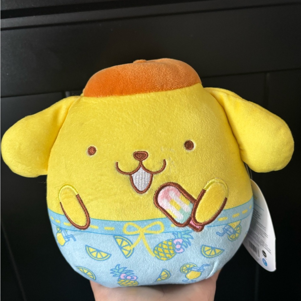 Squishmallow NWT Hello Kitty Pompompurin Plush 7.5”